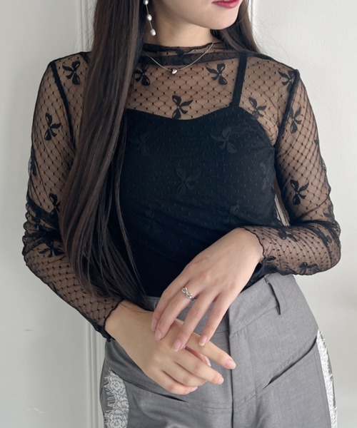 Loueme（ルエム）の「ドットリボンシアートップス（Tシャツ/カットソー・レディース・ブラック/ホワイト・FREE）」の20枚目の写真