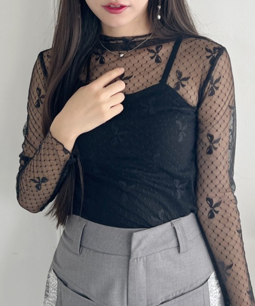 Loueme（ルエム）の「ドットリボンシアートップス（Tシャツ/カットソー・レディース・ブラック/ホワイト・FREE）」の13枚目の写真