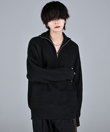 ハーフジップ」に該当するメンズのニット/セーター（ブラック/黒色系
