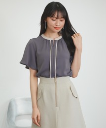 TRUDEA | 配色金具使い半袖ブラウス(シャツ/ブラウス)