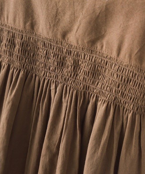 OMNES(オムネス)の「コットンボイル袖プリーツノースリーブシャツ(シャツ/ブラウス・レディース・ブラウン/ブラック/ホワイト/ピンク・FREE)」の7枚目の写真