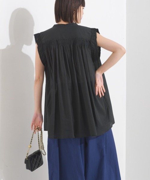 OMNES(オムネス)の「コットンボイル袖プリーツノースリーブシャツ(シャツ/ブラウス・レディース・ブラウン/ブラック/ホワイト/ピンク・FREE)」の18枚目の写真