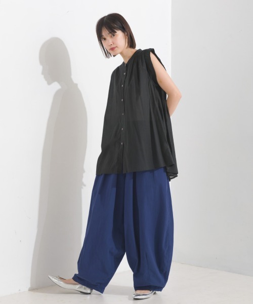 OMNES(オムネス)の「コットンボイル袖プリーツノースリーブシャツ(シャツ/ブラウス・レディース・ブラウン/ブラック/ホワイト/ピンク・FREE)」の20枚目の写真