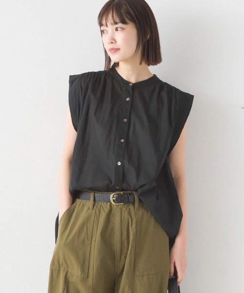 OMNES(オムネス)の「コットンボイル袖プリーツノースリーブシャツ(シャツ/ブラウス・レディース・ブラウン/ブラック/ホワイト/ピンク・FREE)」の19枚目の写真