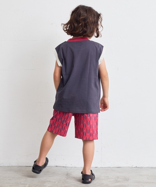 BIG FIELD（ビッグフィールド）の「プリントリンガータンクトップ（90～150cm）（タンクトップ・キッズ・チャコール/ライトブルー/オフホワイト・120/110/100/130/90/150/140）」の7枚目の写真