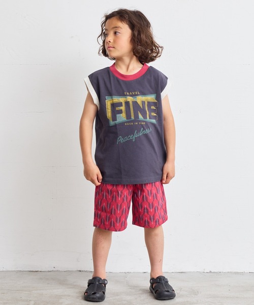 BIG FIELD（ビッグフィールド）の「プリントリンガータンクトップ（90～150cm）（タンクトップ・キッズ・チャコール/ライトブルー/オフホワイト・120/110/100/130/90/150/140）」の9枚目の写真