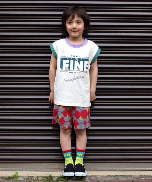 BIG FIELD（ビッグフィールド）の「プリントリンガータンクトップ（90～150cm）（タンクトップ・キッズ・チャコール/ライトブルー/オフホワイト・120/110/100/130/90/150/140）」の5枚目の写真