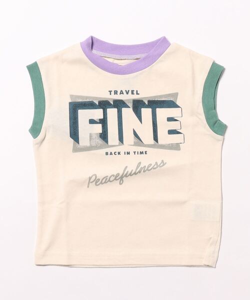 BIG FIELD（ビッグフィールド）の「プリントリンガータンクトップ（90～150cm）（タンクトップ・キッズ・チャコール/ライトブルー/オフホワイト・120/110/100/130/90/150/140）」の11枚目の写真