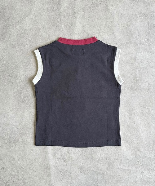 BIG FIELD（ビッグフィールド）の「プリントリンガータンクトップ（90～150cm）（タンクトップ・キッズ・チャコール/ライトブルー/オフホワイト・120/110/100/130/90/150/140）」の16枚目の写真