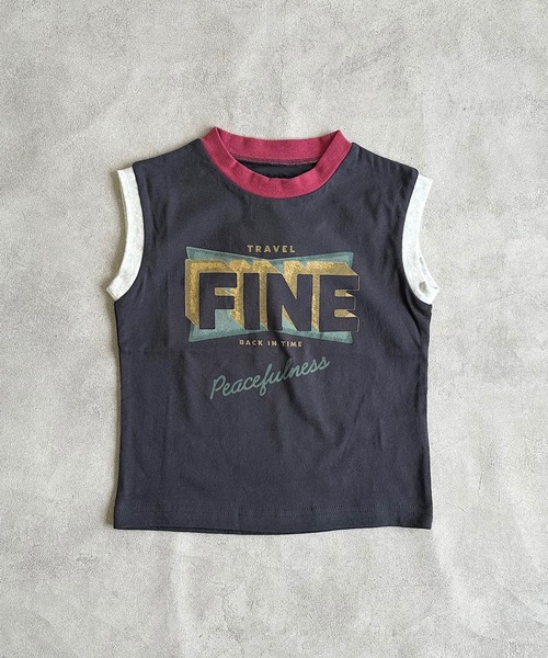 BIG FIELD（ビッグフィールド）の「プリントリンガータンクトップ（90～150cm）（タンクトップ・キッズ・チャコール/ライトブルー/オフホワイト・120/110/100/130/90/150/140）」の15枚目の写真