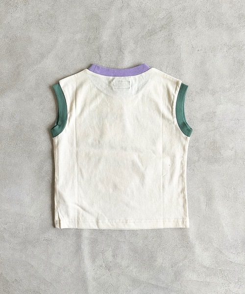 BIG FIELD（ビッグフィールド）の「プリントリンガータンクトップ（90～150cm）（タンクトップ・キッズ・チャコール/ライトブルー/オフホワイト・120/110/100/130/90/150/140）」の22枚目の写真