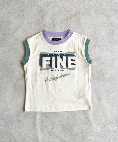 BIG FIELD（ビッグフィールド）の「プリントリンガータンクトップ（90～150cm）（タンクトップ・キッズ・チャコール/ライトブルー/オフホワイト・120/110/100/130/90/150/140）」の21枚目の写真