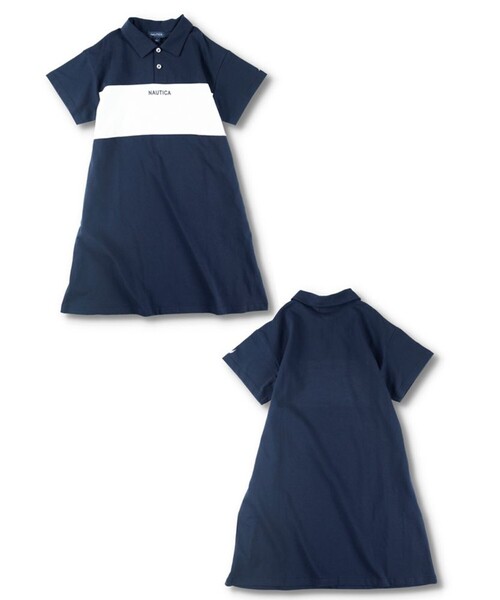 NAUTICA（ノーティカ）の「【NAUTICA/ノーティカ】配色切替ポロワンピース（ワンピース・キッズ・アイボリー/ネイビー・XS/XL/L/M/S）」の3枚目の写真