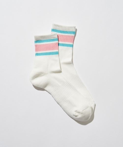 GUNZE（グンゼ）の「【GUNZE×TYPY】ラインショートソックス（WOMENS）（ソックス/靴下・レディース・ネイビー/オレンジ/グリーン/ピンク/ダークグリーン/ブラック・23～25cm）」の16枚目の写真