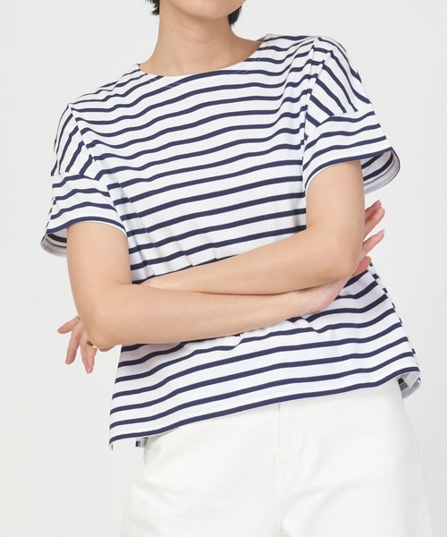 ORCIVAL(オーシバル)の「BOAT NECK S/S P.O.(Tシャツ/カットソー・レディース・ホワイト系その他/ホワイト系その他3/ホワイト系その他5/ホワイト系その他6/ホワイト系その他7/ホワイト系その他2/ホワイト系その他4/ホワイト系3/ホワイト系2/ブラック/ホワイト/ホワイト系1・1)」の4枚目の写真