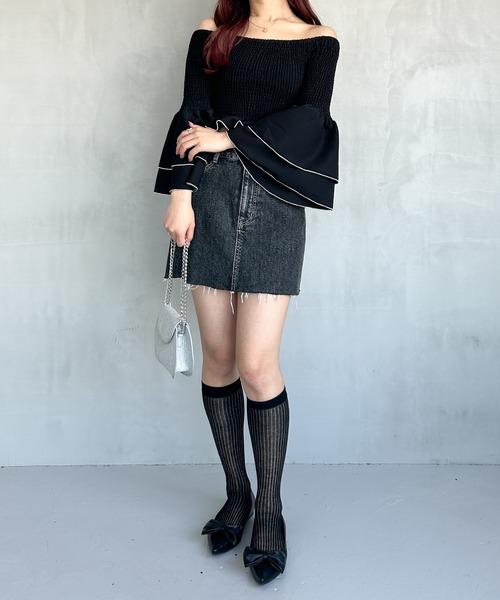 Heather（ヘザー）の「刺繍デニムミニスカート 115758（デニム