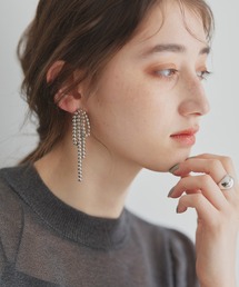 ビーズリボンピアス