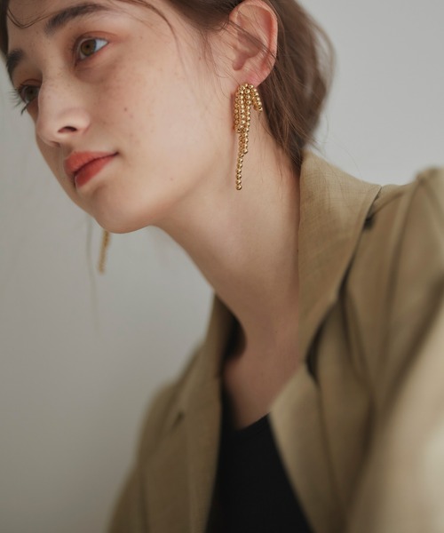 LIAN(リアン)の「ビーズリボンピアス(ピアス(両耳用)・レディース・シルバー/ゴールド・FREE)」の5枚目の写真