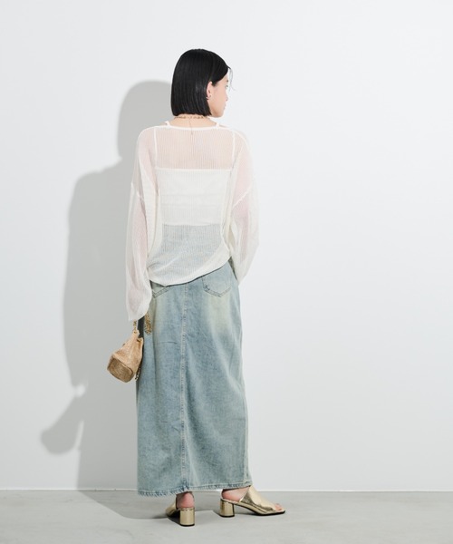 Shelly island（シェリーアイランド）の「コードベルト付デニムロングスカート（デニムスカート・レディース・ブルー・S/M/L）」の7枚目の写真