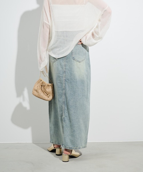 Shelly island（シェリーアイランド）の「コードベルト付デニムロングスカート（デニムスカート・レディース・ブルー・S/M/L）」の11枚目の写真