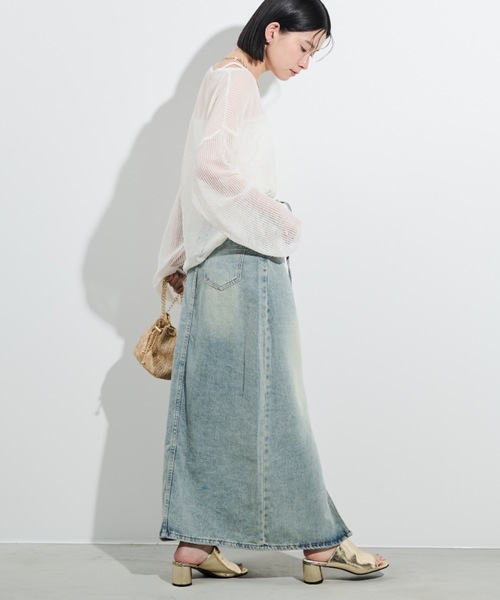 Shelly island（シェリーアイランド）の「コードベルト付デニムロングスカート（デニムスカート・レディース・ブルー・S/M/L）」の5枚目の写真