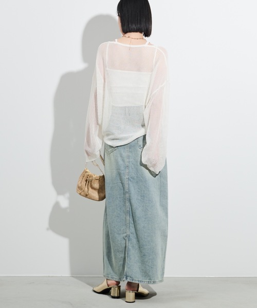 Shelly island（シェリーアイランド）の「コードベルト付デニムロングスカート（デニムスカート・レディース・ブルー・S/M/L）」の6枚目の写真