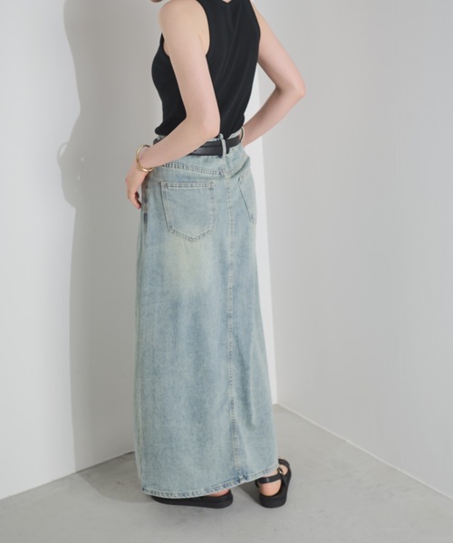 Shelly island（シェリーアイランド）の「コードベルト付デニムロングスカート（デニムスカート・レディース・ブルー・S/M/L）」の12枚目の写真