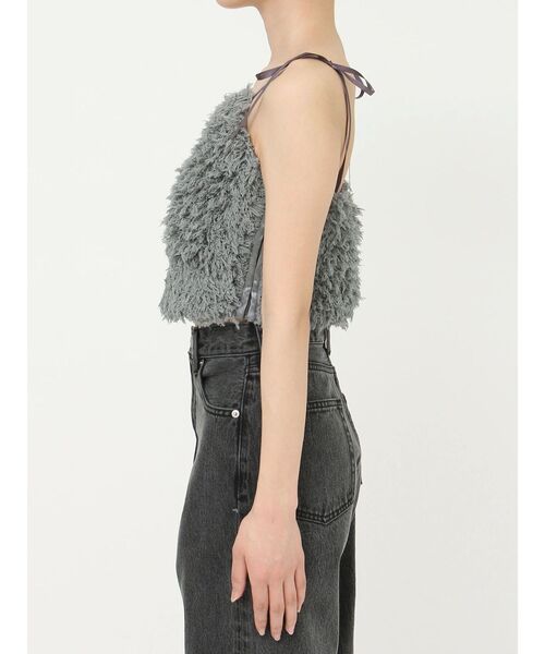 EVRIS(エヴリス)の「シャギーリボンビスチェ【セットアップ着用可能】(キャミソール・レディース・グレー/ブラック・FREE)」の8枚目の写真