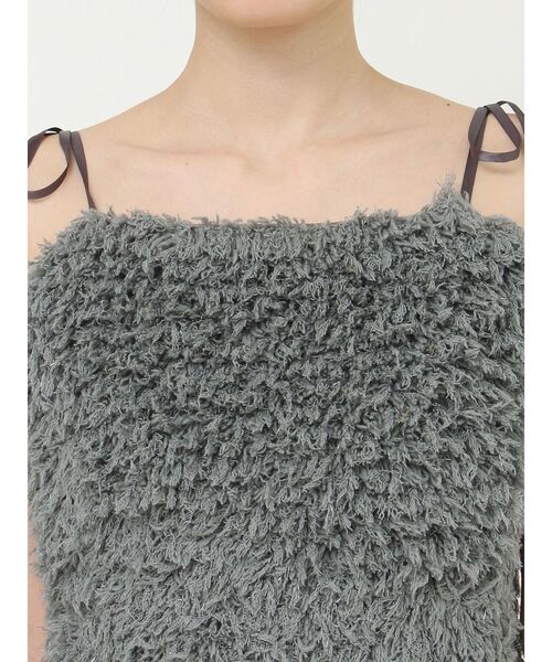 EVRIS(エヴリス)の「シャギーリボンビスチェ【セットアップ着用可能】(キャミソール・レディース・グレー/ブラック・FREE)」の10枚目の写真