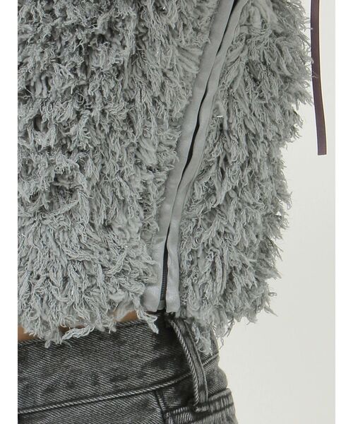 EVRIS(エヴリス)の「シャギーリボンビスチェ【セットアップ着用可能】(キャミソール・レディース・グレー/ブラック・FREE)」の12枚目の写真