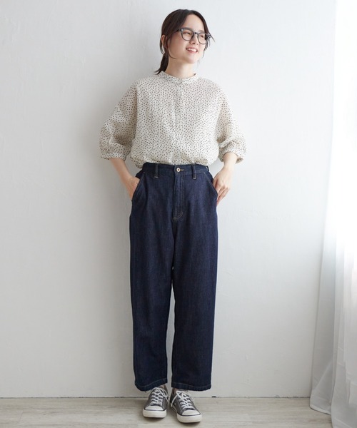 LBC(エルビーシー)の「楊柳バンドカラーブラウス(シャツ/ブラウス・レディース・ブルー/ブラック/ホワイト/イエロー・M)」の5枚目の写真