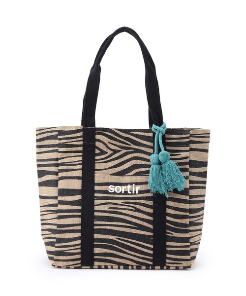 SHOO・LA・RUE（シューラルー）の「◆オープンポケット付きジュートビッグトート（トートバッグ・レディース・ブラック系/ライトパープル/オレンジ/イエロー/ブラック/ダークブラウン・00）」の7枚目の写真