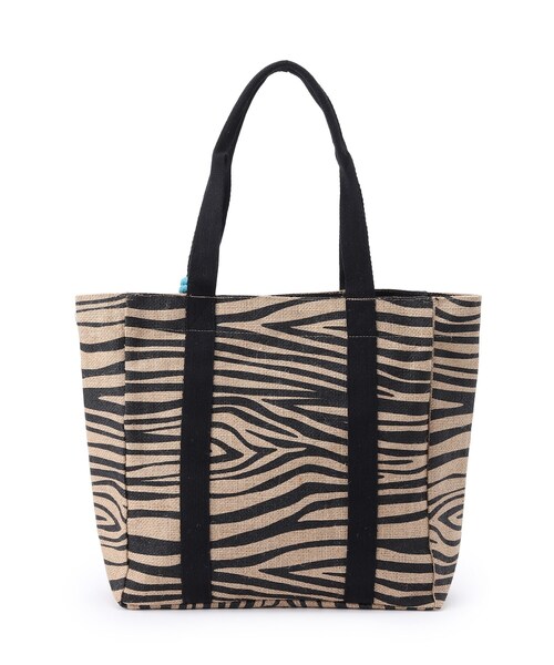 SHOO・LA・RUE（シューラルー）の「◆オープンポケット付きジュートビッグトート（トートバッグ・レディース・ブラック系/ライトパープル/オレンジ/イエロー/ブラック/ダークブラウン・00）」の9枚目の写真