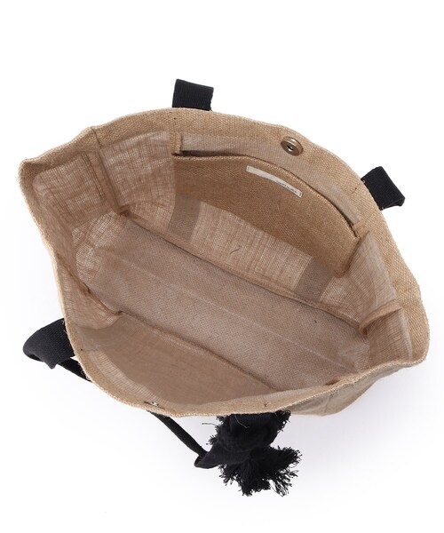 SHOO・LA・RUE（シューラルー）の「◆オープンポケット付きジュートビッグトート（トートバッグ・レディース・ブラック系/ライトパープル/オレンジ/イエロー/ブラック/ダークブラウン・00）」の13枚目の写真