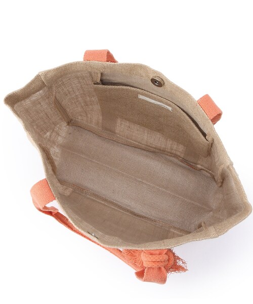 SHOO・LA・RUE（シューラルー）の「◆オープンポケット付きジュートビッグトート（トートバッグ・レディース・ブラック系/ライトパープル/オレンジ/イエロー/ブラック/ダークブラウン・00）」の16枚目の写真