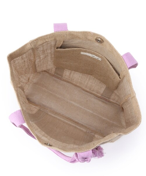 SHOO・LA・RUE（シューラルー）の「◆オープンポケット付きジュートビッグトート（トートバッグ・レディース・ブラック系/ライトパープル/オレンジ/イエロー/ブラック/ダークブラウン・00）」の17枚目の写真