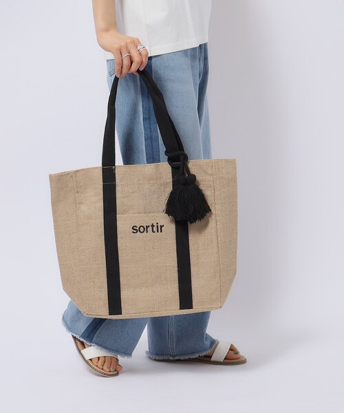 SHOO・LA・RUE（シューラルー）の「◆オープンポケット付きジュートビッグトート（トートバッグ・レディース・ブラック系/ライトパープル/オレンジ/イエロー/ブラック/ダークブラウン・00）」の22枚目の写真