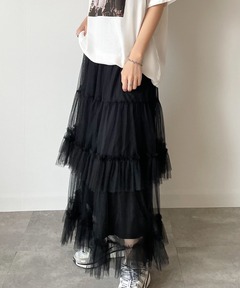 BLACK TULLE RAFFLE SKIRT（スカート）｜Ameri（アメリ）の