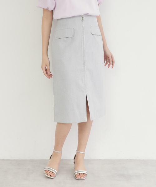 index（インデックス）の「◆ジップタイトスカート【洗濯機洗い可】（スカート・レディース・グレー/ブラウン系/オレンジ系・40/38/36/42）」の5枚目の写真