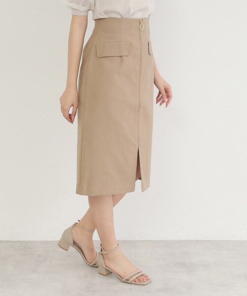 index（インデックス）の「◆ジップタイトスカート【洗濯機洗い可】（スカート・レディース・グレー/ブラウン系/オレンジ系・40/38/36/42）」の9枚目の写真