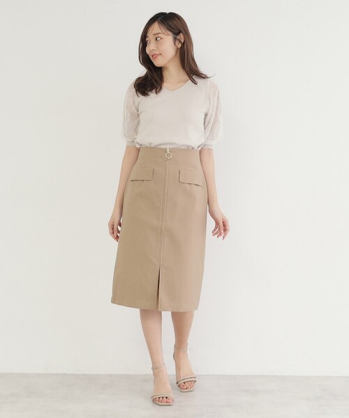 index（インデックス）の「◆ジップタイトスカート【洗濯機洗い可】（スカート・レディース・グレー/ブラウン系/オレンジ系・40/38/36/42）」の11枚目の写真