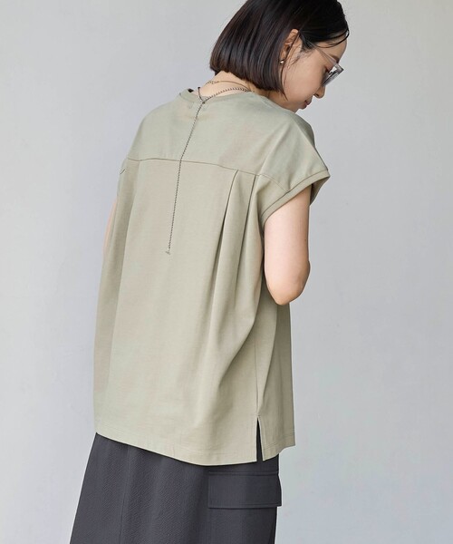 coen(コーエン)の「アカラコットンタックフレンチスリーブTシャツ(Tシャツ/カットソー・レディース・ダークグレー/オリーブ/ネイビー/オフホワイト・M/L)」の19枚目の写真