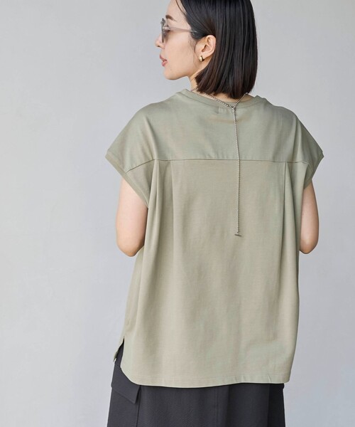 coen(コーエン)の「アカラコットンタックフレンチスリーブTシャツ(Tシャツ/カットソー・レディース・ダークグレー/オリーブ/ネイビー/オフホワイト・M/L)」の20枚目の写真
