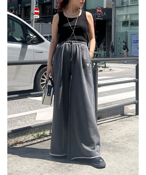 EVRIS（エヴリス）の「スウェットスーパーワイドパンツ（スウェットパンツ・レディース・ホワイト/ピンク/グレー・FREE）」の10枚目の写真