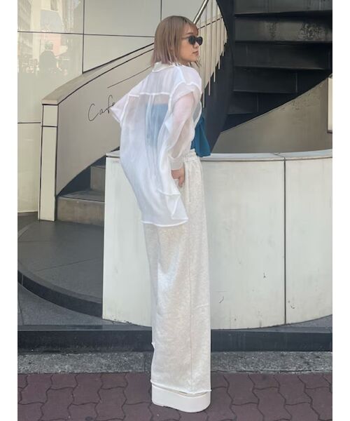 EVRIS（エヴリス）の「スウェットスーパーワイドパンツ（スウェットパンツ・レディース・ホワイト/ピンク/グレー・FREE）」の4枚目の写真