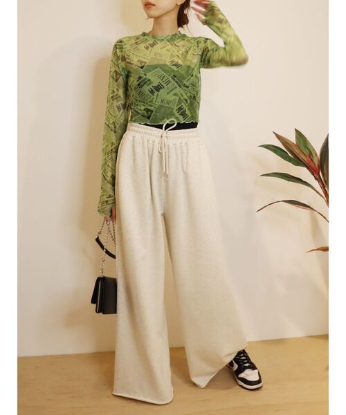 EVRIS（エヴリス）の「スウェットスーパーワイドパンツ（スウェットパンツ・レディース・ホワイト/ピンク/グレー・FREE）」の13枚目の写真