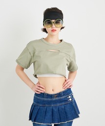 ホールカットオフウォッシュTシャツ