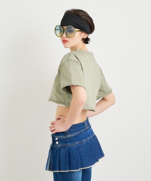 anna sui nyc(アナ スイ エヌ ワイ シー)の「ホールカットオフウォッシュTシャツ(Tシャツ/カットソー・レディース・カーキ/アイボリー/ブラック・FREE)」の18枚目の写真