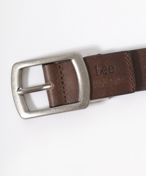 Lee（リー）の「Lee/リー Leather Narrow Belt/30mm 牛革 ラウンドスクエアバックル レザーベルト/レディース メンズ（ベルト・メンズ・ブラック/ダークブラウン/ブラウン・FREE）」の13枚目の写真