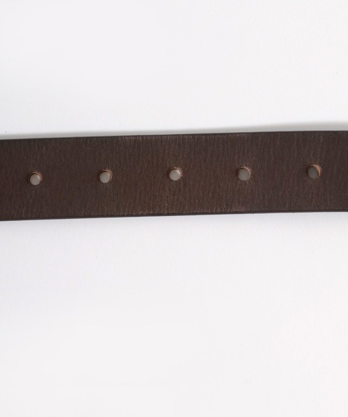 Lee（リー）の「Lee/リー Leather Narrow Belt/30mm 牛革 ラウンドスクエアバックル レザーベルト/レディース メンズ（ベルト・メンズ・ブラック/ダークブラウン/ブラウン・FREE）」の9枚目の写真